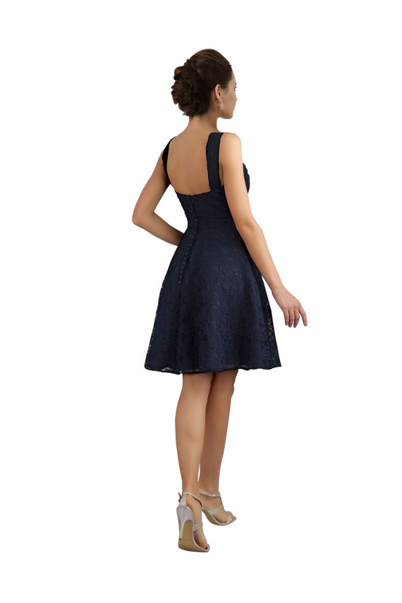 Discount Lace Bridesmaid Dress / Cocktail Dress with Sweetheart Neckline and Button Back Detail