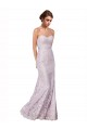 Discount Floor Length Fitted Sweetheart Lace Bridesmaid Dress / Prom Dress