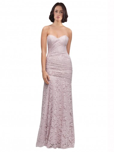 Discount Floor Length Long Mermaid Lace Bridesmaid Dress / Prom Dress with Low Back