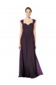 Discount Long Chiffon Sweetheart Bridesmaid with Lace Straps and Keyhole Back