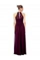 Discount Lace Halter Bodice Long Chiffon Bridesmaid Dress