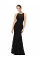 Discount Fitted Lace Bridesmaids Dress with Jewel Neckline and Open Back