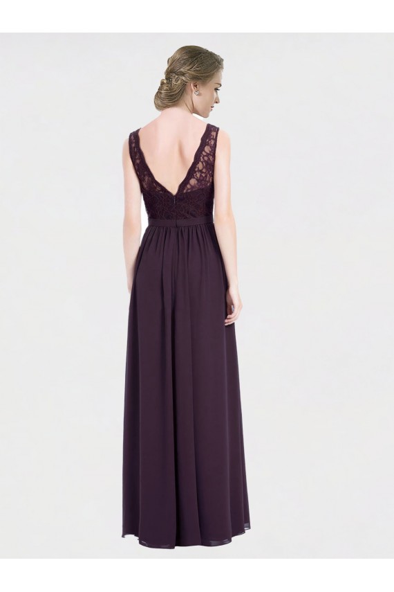 Discount V-Neck Bridesmaid Dress with Corded Lace Bodice