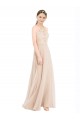 Discount High Halter Neck Illusion Lace Bridesmaid Dress / Prom Dress with Chiffon Skirt and Keyhole Back
