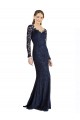 Discount Illusion Long Sleeves Lace Bridesmaid Dress / Prom Dress with Sheer Keyhole Back