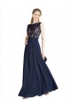 Discount Bateaux Neckline A-Line Lace Bridesmaid Dress / Prom Dress with Top Nude Layer