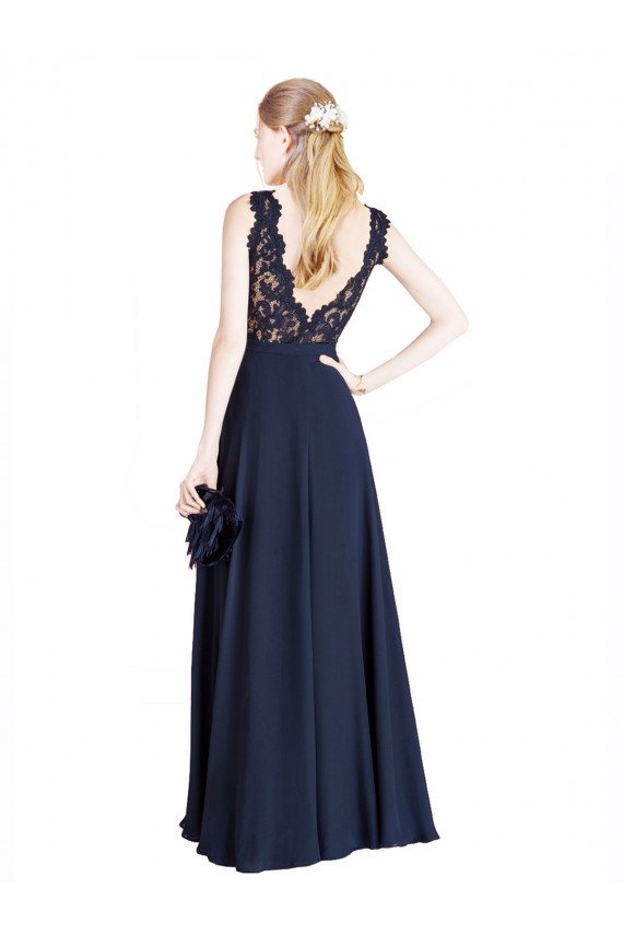 Discount Bateaux Neckline A-Line Lace Bridesmaid Dress / Prom Dress with Top Nude Layer