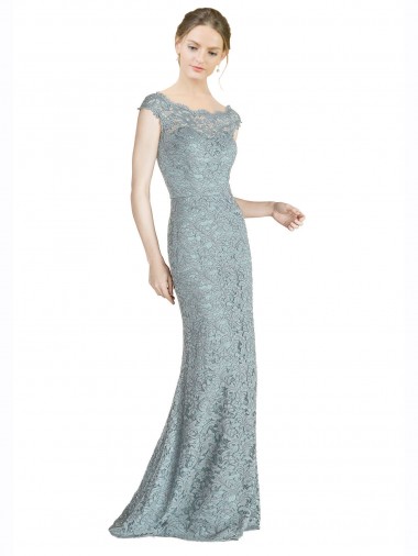 Discount Off the Shoulder Mermaid Lace Bridesmaid Dress / Prom Dress with Cap Sleeves