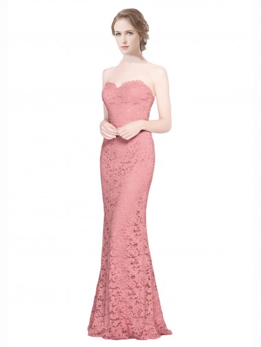 Discount Fitted Sweetheart Mermaid Lace Bridesmaid Dress / Prom Dress