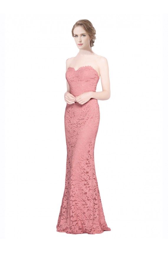 Discount Fitted Sweetheart Mermaid Lace Bridesmaid Dress / Prom Dress