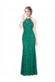 Discount High Illusion Halter Neck Long Lace Bridesmaid Dress / Prom Dress