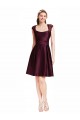 Discount Short Knee Length Lace Cocktail Bridesmaid Dress with Square Neck