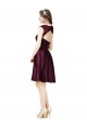 Discount Short Knee Length Lace Cocktail Bridesmaid Dress with Square Neck