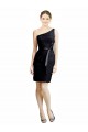 Discount One Shoulder Short Lace Cocktail Bridesmaid Dress with Satin Waistband