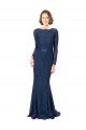 Discount Long Sleeves Floor Length Vintage Lace Bridesmaid Dress with Deep V-Back