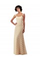 Discount Lace A-Line Long Bridesmaids Dress with Satin Waistband