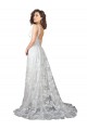 Discount Plunging V-Neckline Wedding Dress with Slit