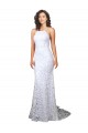 Discount Mermaid Fitted High Neck Low Back Fishtail Wedding Dress