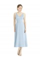 Discount Short Tea Length V-Neck Satin Bridesmaid Dress
