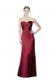 Discount Strapless Satin Bridesmaid Dress with Asymmetrical Draped Bodice