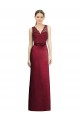 Discount Full Length Sleeveless Satin Bridesmaid Dress with Lace Bodice