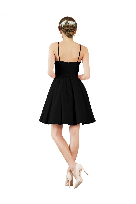 Discount Halter Neck Short Knee Length Satin Cocktail Bridesmaid Dress