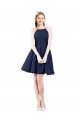 Discount Halter Neck Short Knee Length Satin Cocktail Bridesmaid Dress