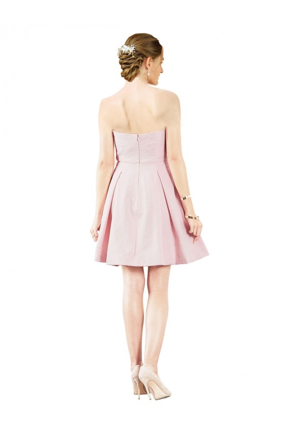 Discount Short Knee Length Sweetheart Satin Cocktail Bridesmaid Dress