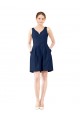 Discount V-Neck A-Line Satin Cocktail Bridesmaid Dress with Pockets