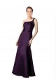 Discount Long Ruched Neckline One Shoulder Satin Bridesmaid Dress / Prom Dress