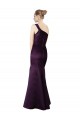 Discount Long Ruched Neckline One Shoulder Satin Bridesmaid Dress / Prom Dress