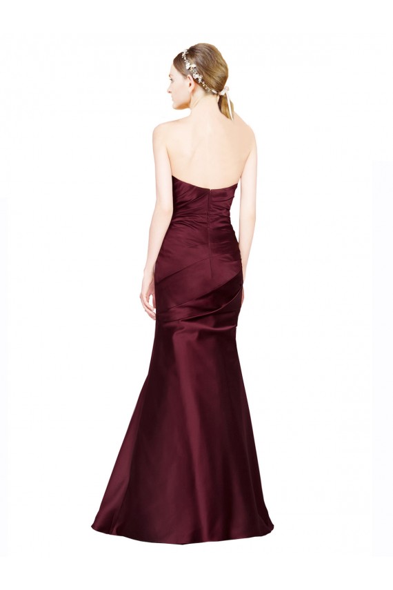 Discount Mermaid Sweetheart Soft Formal Satin Bridesmaid Dress / Prom Dress with Pleats