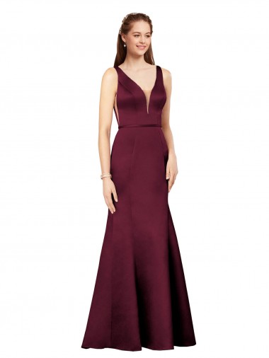 Discount Sexy Formal Satin Bridesmaid Dress / Prom Dress with Side Cutouts