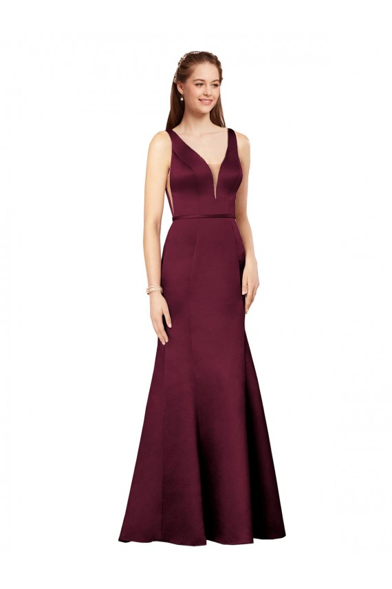 Discount Sexy Formal Satin Bridesmaid Dress / Prom Dress with Side Cutouts