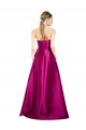 Discount Sleeveless V-Neck Long Satin Bridesmaid Dress / Prom Dress with Bow Waist