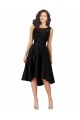 Discount Short High Low Satin Cocktail Bridesmaid Dress with a Beaded and Embroidered Bodice