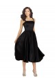 Discount Short Cocktail Length Square Neck Satin Bridesmaid Dress / Prom Dress with Beading