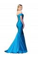 Discount Off the Shoulder Long Chapel Train Formal Satin Bridesmaid Dress / Prom Dress