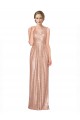 Discount Draped V-Neck Striking Sheath Floor Length Formal Sequin Bridesmaid Dress / Prom Dress