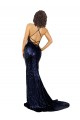 Discount Mermaid V-Neck Low Back Long Formal Sequin Bridesmaid Dress / Prom Dress