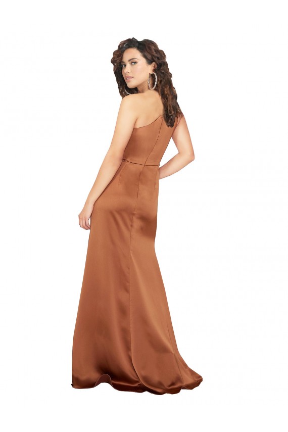 Discount One Shoulder Formal Silky Satin Bridesmaid Dress / Prom Dress
