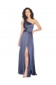 Discount Draped Formal Silky Satin Bridesmaid Dress / Prom Dress with Tied Waist