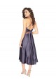 Discount Midi Cocktail Length Silky Satin Bridesmaid Dress / Prom Dress with Open Tied Back & Pockets