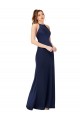 Discount High Neck Satin Bridesmaid Dress / Prom Dress with Strappy Back