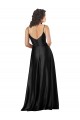 Discount Full Length V-Neckline Formal Silky Satin Bridesmaid Dress / Prom Dress with Full Skirt
