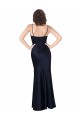 Discount Draped Cowl Neck Formal Silky Satin Bridesmaid Dress / Prom Dress with Skirt Slit