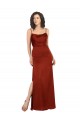 Discount Floor-Length Formal Silky Satin Bridesmaid Dress / Prom Dress with Skirt Slit