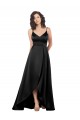 Discount High Low V-Neckline Formal Silky Satin Tulip Bridesmaid Dress / Prom Dress with Wrap Skirt