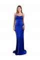 Discount Open Back Cowl Neck Long Formal Silky Satin Bridesmaid Dress / Prom Dress