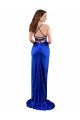 Discount Open Back Cowl Neck Long Formal Silky Satin Bridesmaid Dress / Prom Dress